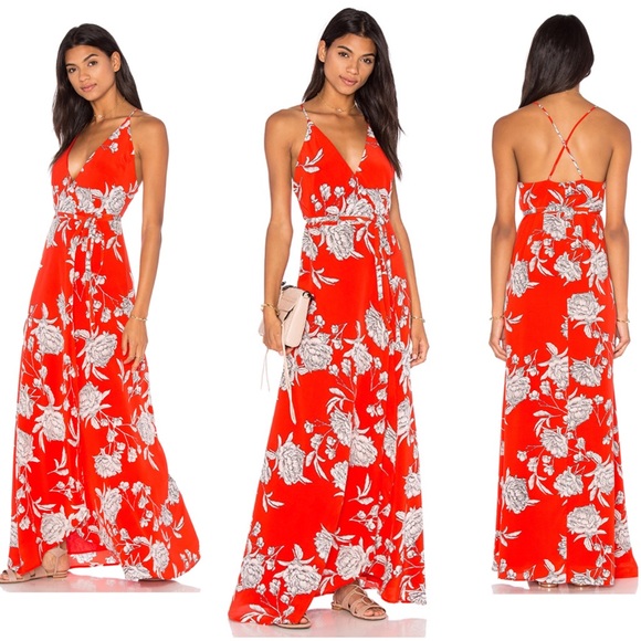 Yumi Kim Dresses & Skirts - Yumi Kim Rush Hour Silk Maxi Dress Red Carnation L